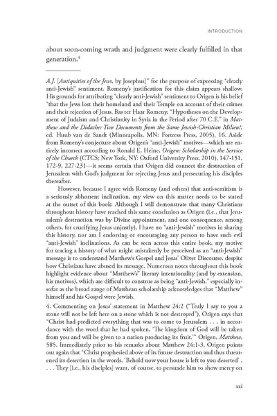 Reading Matthew, Trusting Jesus: Christian Tradition and First-Century Fulfillment within Matthew 24-25