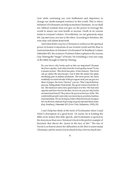 Ecclesiastes Through New Eyes: A Table in the Mist