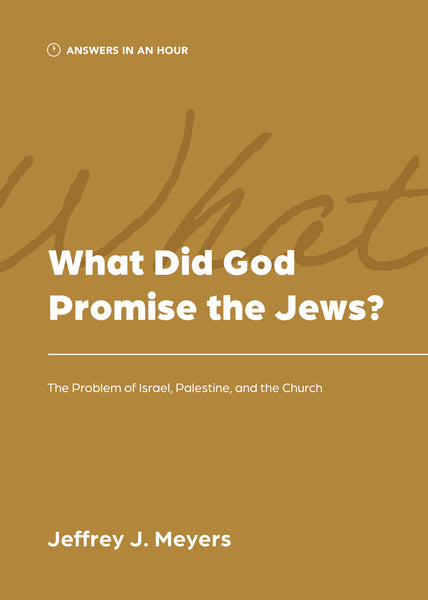 What Did God Promise the Jews? The Problem of Israel, Palestine, and the Church